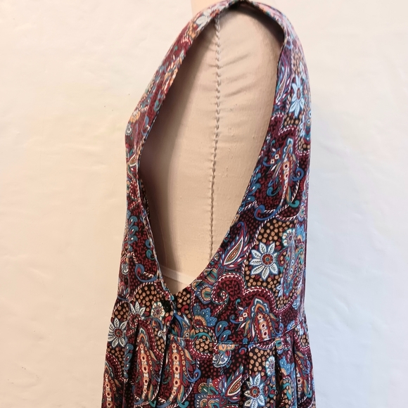 Vintage modest floral pinafore apron dress. Via Sant Andrea. Size 15. Medium. - Picture 16 of 16